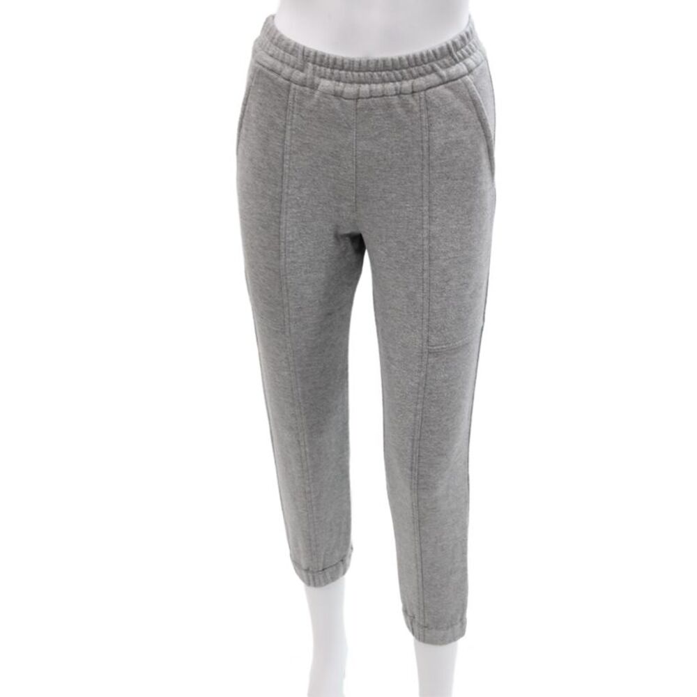 Brunello Cucinelli Womens Glitter Print Elastic Jogger Sweatpants Silver Size 10